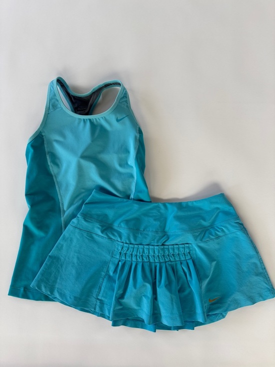 Nike Dresses & Skirts - Nike Dri-Fit Blue & Gold Tank & Tennis Skirt Set